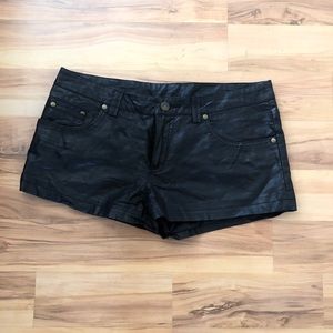 Free People Vegan leather shorts